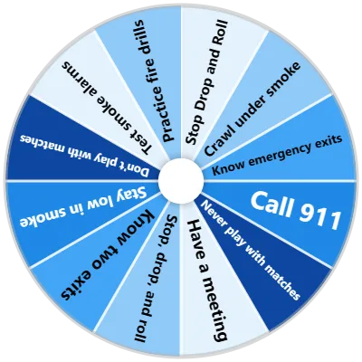 Fire Safety Rules Spinner